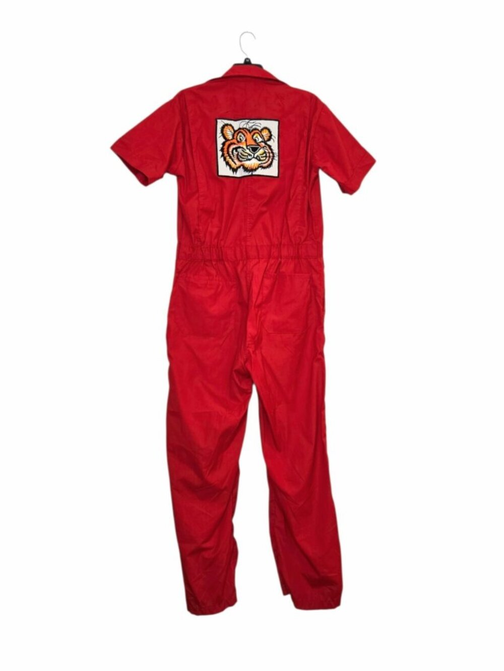 Vintage Exxon Gas Station Uniform Jumpsuit Mechanic Red Tiger Patch Men's 40 Reg